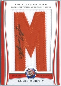 2009 Bowman Draft Picks Louis Murphy College Letter Patch Auto “M” /155 Gators - Picture 1 of 2