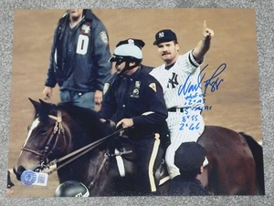WADE BOGGS signiertes Yankees zu Pferd ( 5 STATISTIKEN ) 8x10 Foto + BECKETT COA W107 - Bild 1 von 1