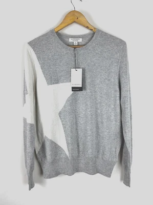 M&S AUTOGRAPH Lovely 100% Cashmere Grey Mix Star Crew Neck Jumper BNWT, UK 16! - Image 1 of 4