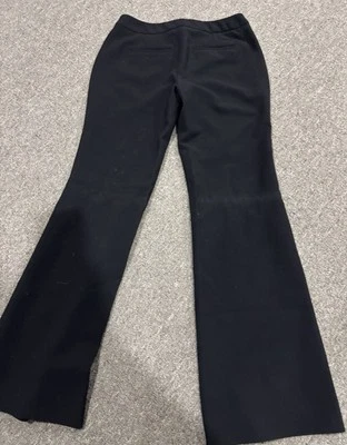 White House Black Market Slim Acampanado Pierna Negro Pantalón Pantalón Frente Plano 6 Reg Foto 1 de 4