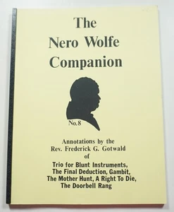 The Nero Wolfe Companion Vol. 8 Gotwald Rex Stout Detective Archie Goodwin - Picture 1 of 6