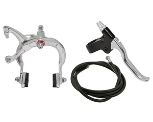Medium Reach Big BMX REAR Brake & Lever w Brake Cable Freestyle Bikelife Chrome - Picture 1 of 1
