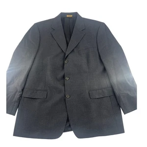 Brooks Brothers Suit Jacket Mens 44 R Stretch 346 Black Sports Coat Wool Blend - Picture 1 of 10