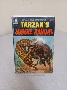 TARZAN'S JUNGLE ANNUAL #3 Dell Comic 1954 vintage EDGAR RICE BURROUGHS MOVIE VF - Picture 1 of 8