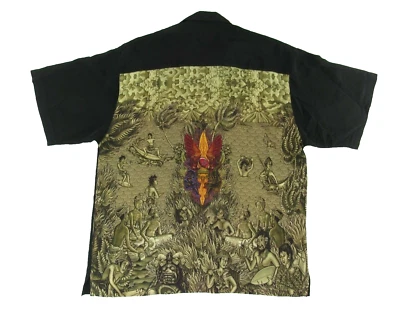 Rietveld USA Mens Shirt XL Black Button Up Indonesian Surfing Palm Tree - Image 1 of 4