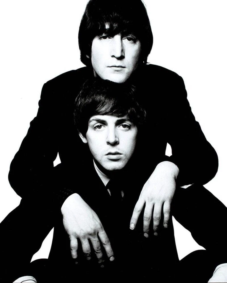 John Lennon and Paul McCartney Portrait Photo Print Poster Beatles - Image 1 of 1