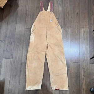 42x32 Vintage Carhartt Double Knee Duck Overalls Made in USA Men's - Picture 1 of 7
