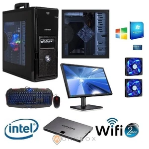 PC DESKTOP COMPLETO INTEL QUAD CORE WIFI WINDOWS 7 ORIGINALE LICENZA MONITOR 22 - Foto 1 di 1