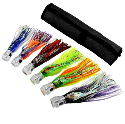 OCEAN CAT 6 Pcs/Bag 6 inch Saltwater Trolling Offshore Fishing Lures Marlin Tuna Mahi waho