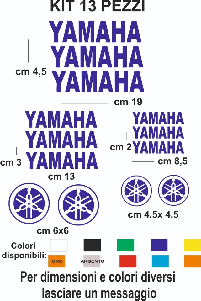 adesivi Yamaha  prespaziati   13 pz  pvc auto moto caschi - Immagine 1 di 1