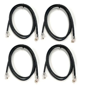 Lotto di (4) Cavi Patch 3' Ethernet Cat5e Nero RJ45 Maschio a RJ45 Maschio - Foto 1 di 2