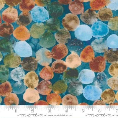 DESERT OASIS 3 yards MODA Fabric Create Joy quilting Teal River rocks 39767-13 - Image 1 of 2