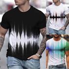 Men's Summer Casual 3D Printed Short Sleeve Gym Sports T Shirts (M~2XL)