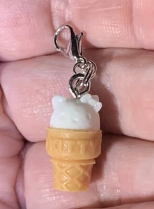 Small Hello Kitty White Ice cream Charm Zipper Pull & Keychain Add On Clip!! - Picture 1 of 9