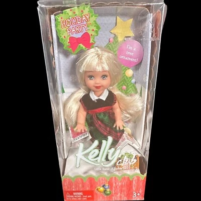 Muñeca de fiesta navideña Kelly Club adorno de Navidad Barbie hermanita NOB 2005  Foto 1 de 4