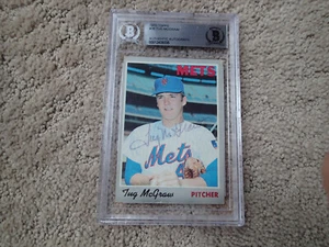 1970 Topps #26 TUG MCGRAW Signed AUTO BECKETT COA SLAB Tough New York Mets - Picture 1 of 1