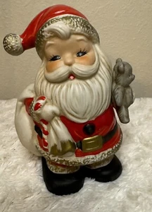 HOMCO Christmas HOME INTERIORS CERAMIC SANTA CLAUS BANK W/BEAR #5610 - Bild 1 von 9
