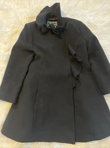 Gorgeous! Girls ROTHSCHILD Ruffle Coat Jacket, Size XS (5)- Black - Picture 1 of 7