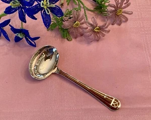 Seltene Christofle Talisman Sienna braun chinesischer Lack Silber Teller Saucenkelle - Bild 1 von 6