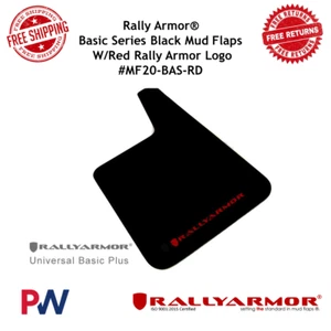 Juego de guardabarros Rally Armor Basic Series negro con logotipo rojo universal #MF20-BAS-RD - Imagen 1 de 6