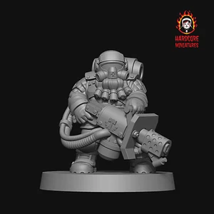 Space Dwarf Heavy Flamer 1 Hardcore Miniaturen Militarum Ratlings Squad Squats - Bild 1 von 7