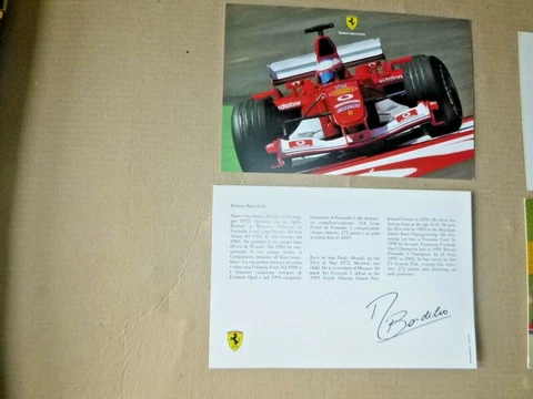 FERRARI , RUBENS BARRICHELLO , 2003  official postcard FERRARI (signed printed ) Cover