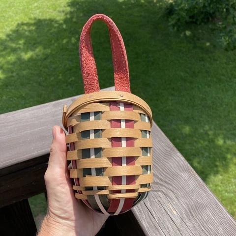 Longaberger 2009 Gatehouse Basket - Leather Handle No Liner Signed AML Cover