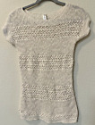 Girl's Crochet Knit Dress XL Cover Up Beach Sweater Ivory Cream Neutral Cherokee
