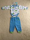 2 X Pieces Baat-Co Baby Boy Elephant Bodysuit (Long Sleeves)+ Pants Sz Nb