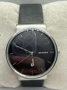Skagen Ancher SKW6320 Men's Black Leather Analog Dial Quartz Wrisr Watch AEA214 - Picture 1 of 11