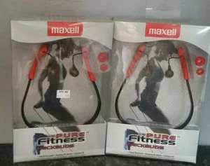 2 Pack Maxell Pure Fitness Sweat Resistant Neckbuds pfit - xt new - Picture 1 of 2