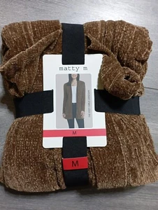 Matty M Cardigan Adult Medium Tobacco Brown Cozy Cable Cardigan Womens - Picture 1 of 2