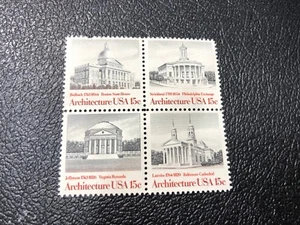 Boston Architecture Stamps, Scott #1782a, 15 Cent, Block of 4 - Picture 1 of 1