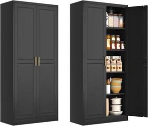  Pantry Cabinet, 71 Inch Tall Kitchen Storage Cabinet, Metal Pantry Cabinet  - Picture 1 of 6
