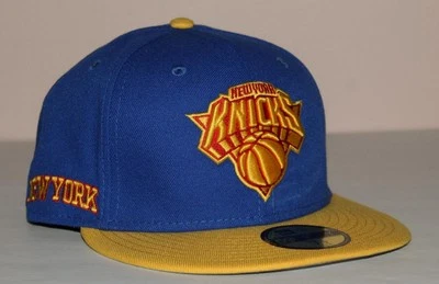 59Fifty New Era Fitted Hat NEW YORK KNICKS Cap SIDE PATCH 7 1/2 Blue Yellow *H3 - Image 1 of 4