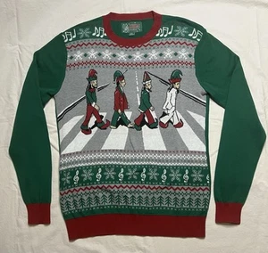 UGLY CHRISTMAS SWEATER The Beetles Abbey Road Weihnachtspullover Gr. M Musik - Bild 1 von 9