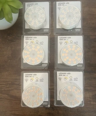 6 X IKEA LEDARE LED bulb 600 Im 7 w Dimmable Warm Beam Angle 2700 k LED1707X7  - Image 1 of 4