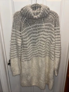 Sleeping On Snow Womens Alpac Wool Sweater Dress L Cream Eyelash Cozy Boho - Picture 1 of 5