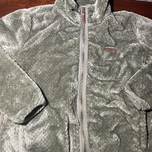 Columbia Womens Sz XL Fire Side II Sherpa Fz Full Zip Fleece Jacket Green - Picture 1 of 10