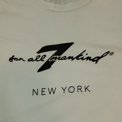 Camiseta 7 For All Mankind Para Hombre Extra Pequeña Blanca Cuello Redondo Manga Corta Informal Foto 1 de 4