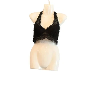 Victoria Secret Pink Black Halter Bra small 34B - Picture 1 of 4