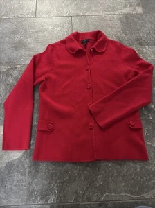 Lands End Red Cardigan Jacket Size Medium - Foto 1 di 4