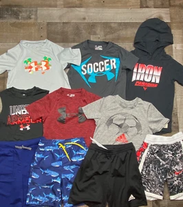 Under Armour Adidas Boys Lot of 10 Size XS Athletic Shorts Shirts Spring/Summer - Picture 1 of 24