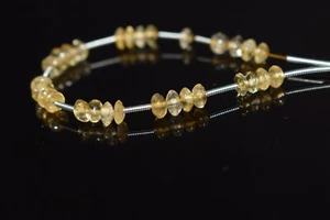 4-5MM A++ Citrine Smooth Rondelle Untreated Gemstone 5" Craft Making Loose Beads - Picture 1 of 9