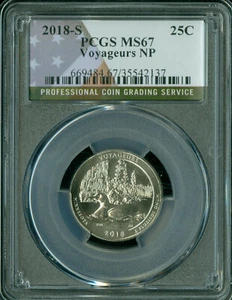 2018 S VOYAGUERS FLAG QUARTER PCGS MS67 FINEST GRADE LOW POP .  - Picture 1 of 2