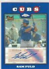 2008 Topps Chrome Rookie Autograph Blue Refractor SAM FULD RC Auto /200 Cubs