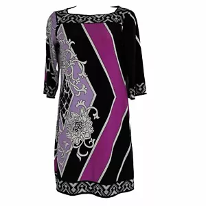 Donna Morgan Shift Dress Womens Size 4 Short Sleeve Above Knee Lightweight Tunic - Picture 1 of 10