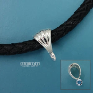 Conector de fianza colgante grande de plata esterlina sólida con bucle abierto #33383 - Imagen 1 de 3