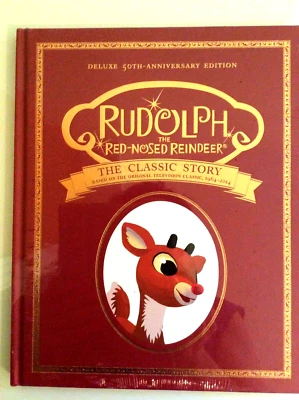 Disney Pottery Barn kid 50TH Rudolph Reindeer Christmas book holiday gift toy , - Image 1 of 4