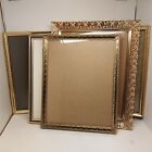Lot of 4 Vintage Metal Picture Frames Brass Tone Embossed Ornate 8" X 10''